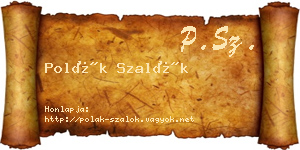 Polák Szalók névjegykártya
